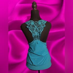 Lane Bryant Teal Y2K Fairycore Camisole with Lace Back